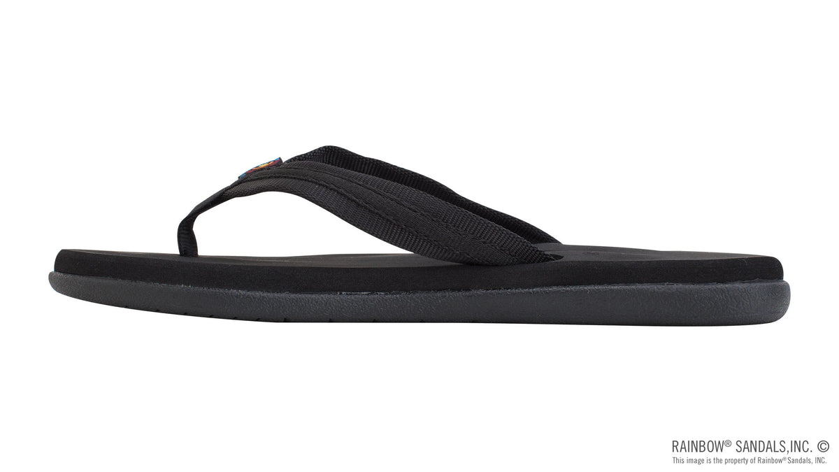 Solid Black Molded Soft Top Rubber w/3/4” Nylon Braided Strp