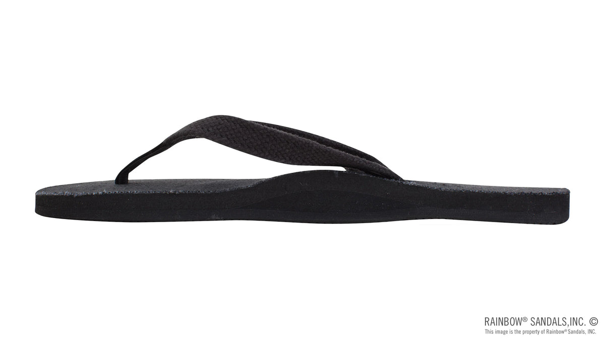 Hemp Black Single Layer Arch Narrow Strap  