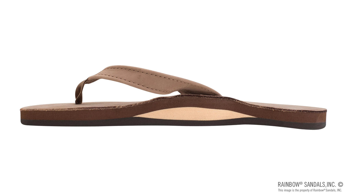 Single Layer Dark Brown Premier Leather Tapered Strap