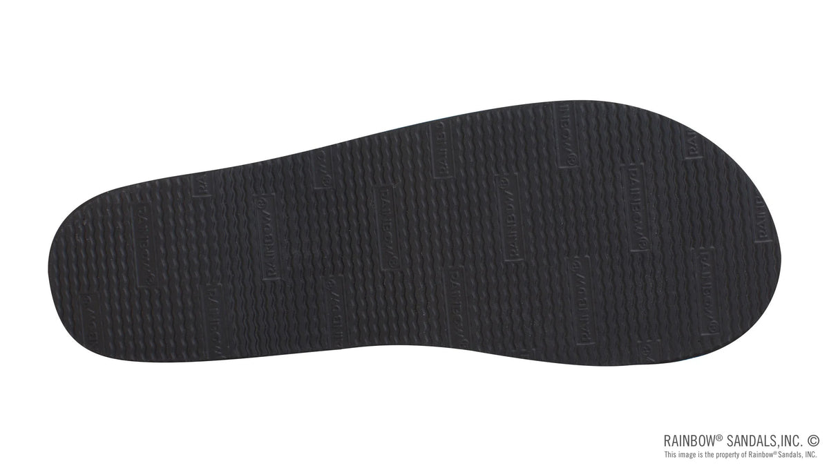 6 Layer Rubber Solid Black Wedge 1" EVA Filled Nylon Strap  