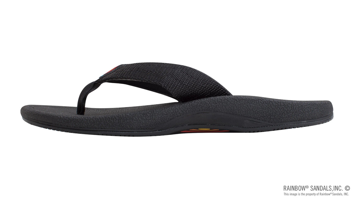 Mariner - Black Rubber Orthotic w\arch Tapered Nylon Strap  
