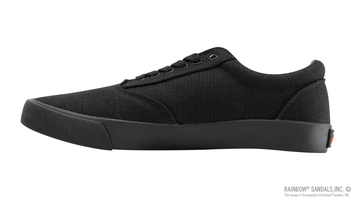 Men's Drifter Black Hemp Low Top Rubber Sole