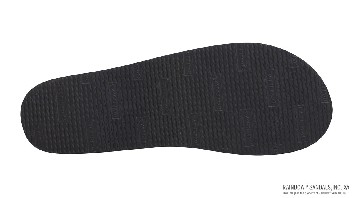6 Layer Rubber Solid Black Wedge 1" EVA Filled Nylon Strap  