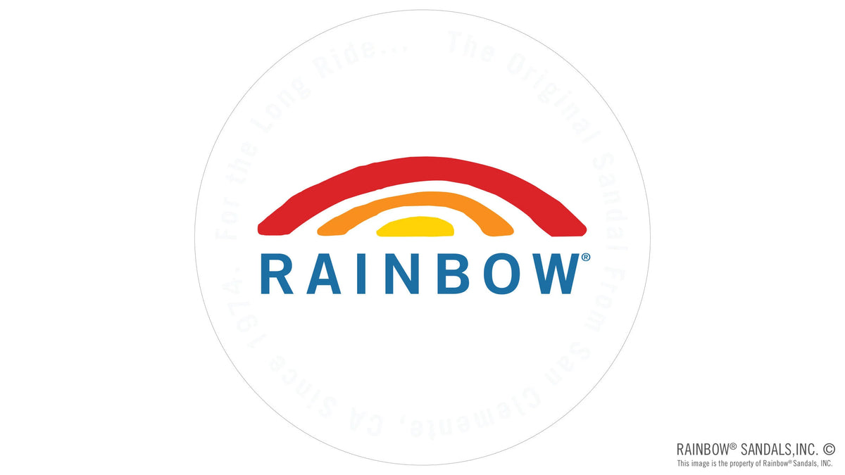 Rainbow Logo Sticker 4" Black Circle