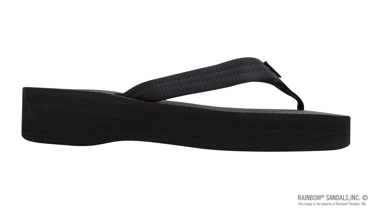 4 Layer Solid Black Rubber Wedge 3/4" EVA Filled Nylon Strap