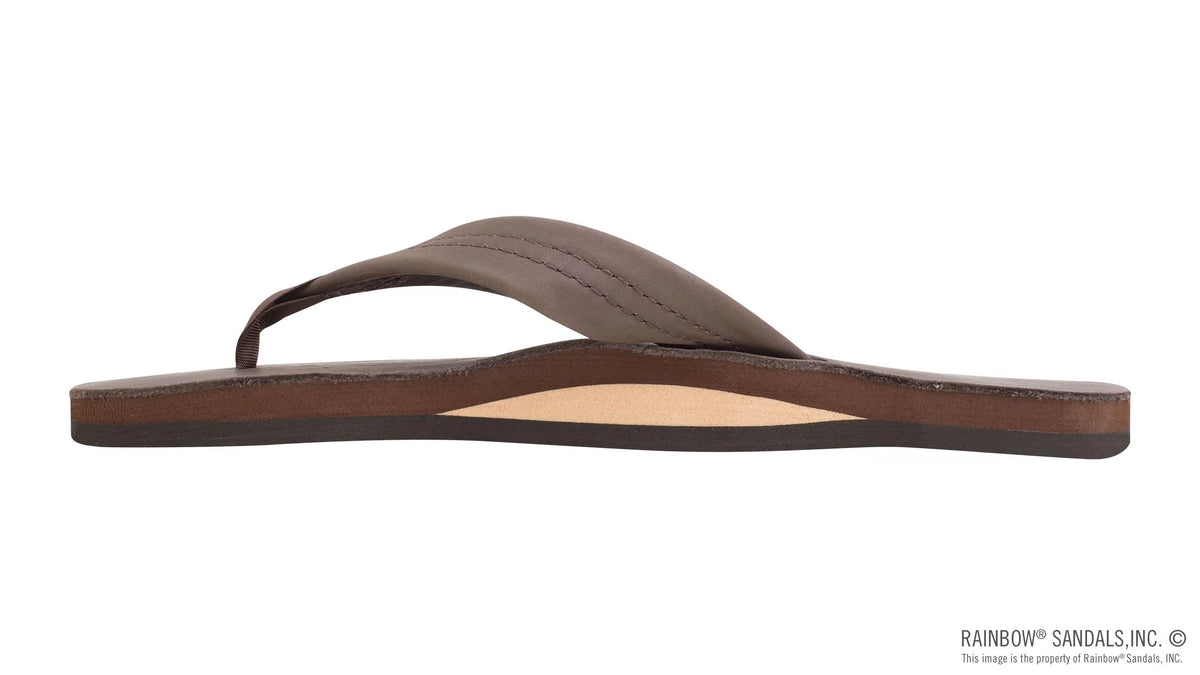 Classic Mocha Leather Single Layer Arch Wide Strap