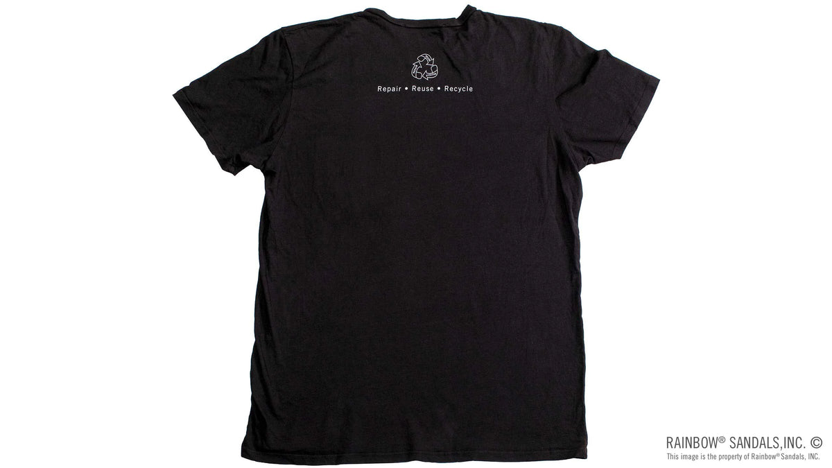 Men's T-Shirt Reuse Logo Front and Back - Black