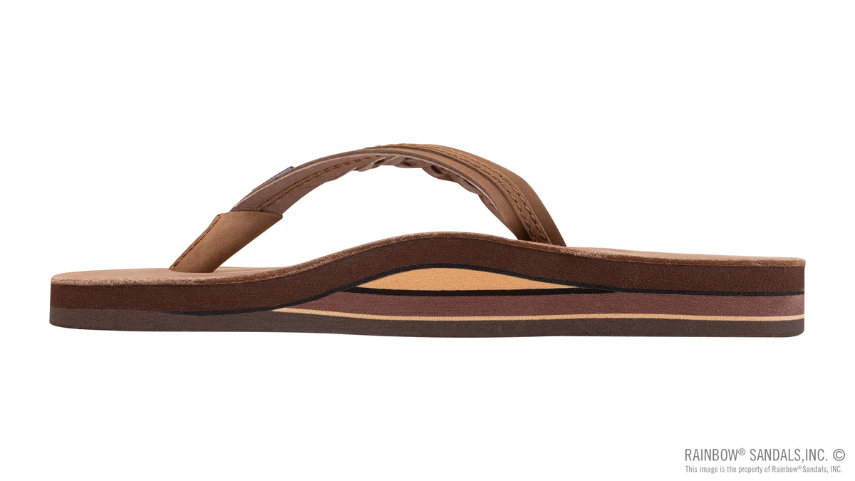 Flirty Braidy Double Layer Dark Brown Leather w/ Braid
