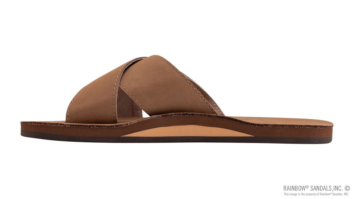 Premier Dark Brown Leather Single Layer Arch Cross Strap