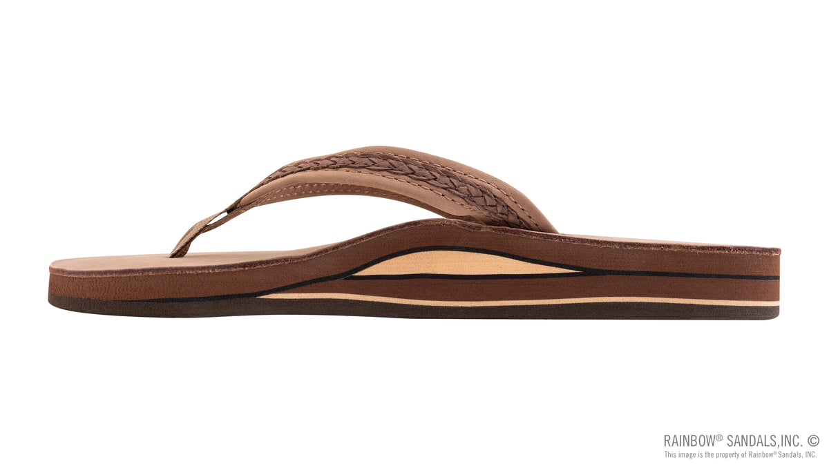 Premier Leather Dark Brown Double Layer Arch w/eXpresso Braided 3/4" Medium Strap