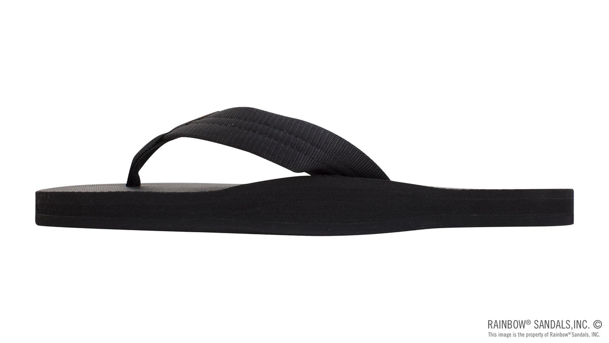 Single Layer Black Rubber Top Black 1"  Nylon Strap  